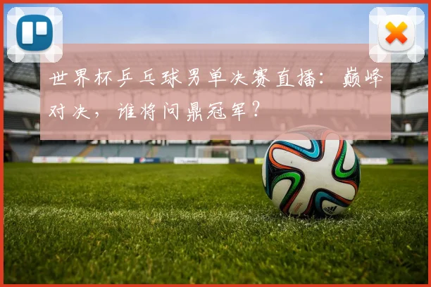 世界杯乒乓球男单决赛直播:巅峰对决,谁将问鼎冠军?